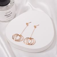 Simple Style Bow Knot Alloy Asymmetrical Tassel Plating Women's Earrings sku image 3