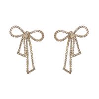 Simple Style Bow Knot Alloy Asymmetrical Tassel Plating Women's Earrings main image 2