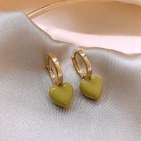 1 Pair Casual Simple Style Square Heart Shape Enamel Alloy Drop Earrings sku image 4