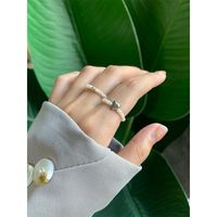 1 Piece Fashion Heart Shape Freshwater Pearl Sterling Silver Beaded Plating Rings main image 4