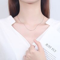 1 Piece Simple Style Solid Color Sterling Silver Plating Necklace main image 4