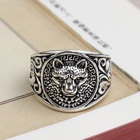 Retro Smiley Face Silver Plated Plating Women's Rings 1 Piece sku image 79