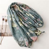Women's Fashion Leaf Flower Polyester Silk Scarves main image 5