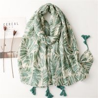 Women's Vacation Leaf Voile Silk Scarves main image 1