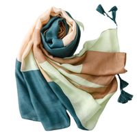 Women's Fashion Color Block Polyester Silk Scarves main image 5