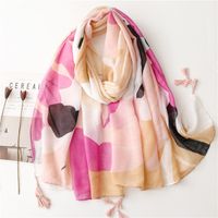 Women's Vacation Color Block Voile Silk Scarves main image 1