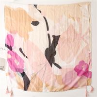 Women's Vacation Color Block Voile Silk Scarves main image 4