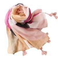 Women's Vacation Color Block Voile Silk Scarves main image 2