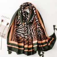 Women's Retro Zebra Polyester Silk Scarves sku image 1