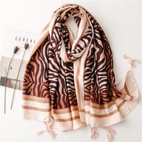 Women's Retro Zebra Polyester Silk Scarves main image 5