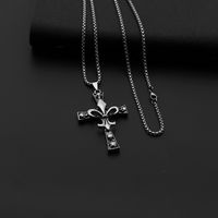 Hip-hop Cross Star Snake Stainless Steel Alloy Plating Pendant Necklace main image 5