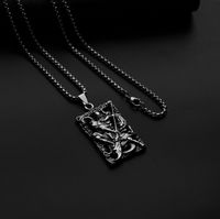 Hip-hop Cross Star Snake Stainless Steel Alloy Plating Pendant Necklace main image 4