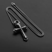 Hip-hop Cross Star Snake Stainless Steel Alloy Plating Pendant Necklace sku image 1
