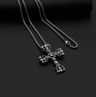 Hip-hop Cross Star Snake Stainless Steel Alloy Plating Pendant Necklace sku image 15