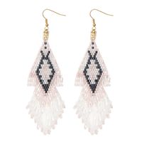 Ethnic Style Color Hand-beaded Tassel Long Earrings sku image 6