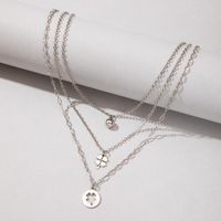 1 Piece Fashion Four Leaf Clover Alloy Women's Layered Necklaces main image 5