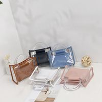Women's Medium Spring&summer Pvc Solid Color Fashion Square Zipper Bag Sets main image 6