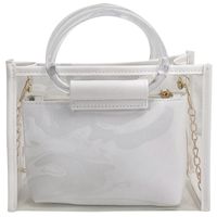 Women's Medium Spring&summer Pvc Solid Color Fashion Square Zipper Bag Sets main image 4