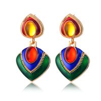 1 Pair Simple Style Heart Shape Alloy Plating Inlay Rhinestones Women's Drop Earrings sku image 1