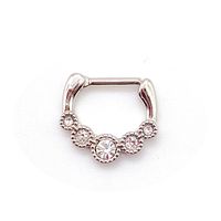 1 Piece Fashion Crown Skull Stainless Steel Plating Inlay Artificial Gemstones Nose Ring sku image 7