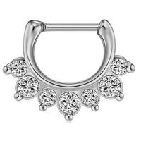1 Piece Fashion Crown Skull Stainless Steel Plating Inlay Artificial Gemstones Nose Ring sku image 9