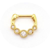 1 Piece Fashion Crown Skull Stainless Steel Plating Inlay Artificial Gemstones Nose Ring sku image 10