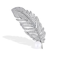 Style Simple Feuille Alliage Placage Strass Artificiels Unisexe Broches sku image 1