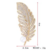 Simple Style Leaf Alloy Plating Artificial Rhinestones Unisex Brooches main image 3