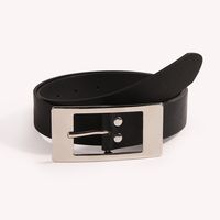 Fashion Solid Color Pu Leather Alloy Women's Leather Belts 1 Piece sku image 1