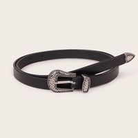 Simple Style Solid Color Pu Leather Alloy Women's Leather Belts 1 Piece main image 1