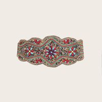 Bohemian Multicolor Flower Plastic Inlay Beads Women's Corset Belts 1 Piece sku image 2