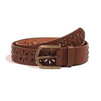 Fashion Flower Pu Leather Alloy Hollow Out Women's Leather Belts 1 Piece sku image 3