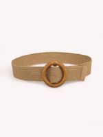 Simple Style Circle Plastic Wood Woven Belt Women's Woven Belts 1 Piece main image 2