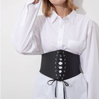 Simple Style Solid Color Flower Pu Leather Women's Corset Belts 1 Piece main image 1