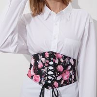 Simple Style Solid Color Flower Pu Leather Women's Corset Belts 1 Piece main image 5