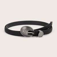 Retro Geometric Alloy Leather Plating Women's Leather Belts 1 Piece main image 1