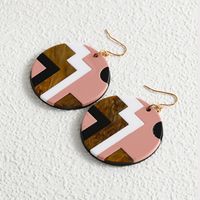 1 Pair Fashion Round Color Block Alloy Plating Inlay Acrylic Women's Ear Hook main image 1