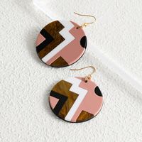 1 Pair Fashion Round Color Block Alloy Plating Inlay Acrylic Women's Ear Hook main image 3