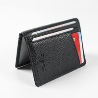 Unisex Solid Color Pu Leather Open Card Holders main image 5