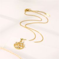 Stainless Steel Brass Shiny Plating Inlay Tree Zircon Pendant Necklace main image 4