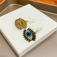 Vintage Style Simple Style Roman Style Eye Alloy Inlay Artificial Gemstones Gold Plated Women's Drop Earrings main image 2