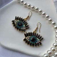 Vintage Style Simple Style Roman Style Eye Alloy Inlay Artificial Gemstones Gold Plated Women's Drop Earrings sku image 1