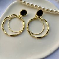1 Pair Fashion Circle Alloy Plating Inlay Acrylic Gold Plated Women's Drop Earrings main image 1