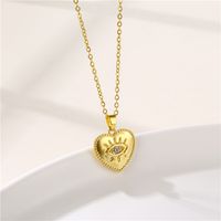 Stainless Steel Titanium Steel 18K Gold Plated INS Style Plating Inlay Sun Heart Shape Whale Zircon Pendant Necklace main image 4
