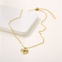 1 Piece Fashion Heart Shape Stainless Steel Brass Plating Inlay Zircon Pendant Necklace main image 5