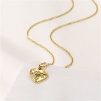 1 Piece Fashion Heart Shape Stainless Steel Brass Plating Inlay Zircon Pendant Necklace main image 4