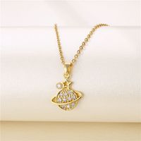 Fashion Round Heart Shape Snowflake Stainless Steel Titanium Steel Plating Inlay Zircon 18k Gold Plated Gold Plated Pendant Necklace main image 6