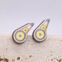 1 Pair Fashion Scissors Star Pencil Wood Women's Ear Studs sku image 3