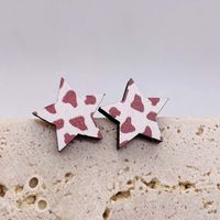 1 Pair Fashion Scissors Star Pencil Wood Women's Ear Studs sku image 21