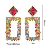 1 Pair Simple Style Square Alloy Inlay Rhinestones Women's Drop Earrings main image 9